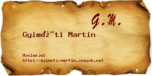 Gyimóti Martin névjegykártya